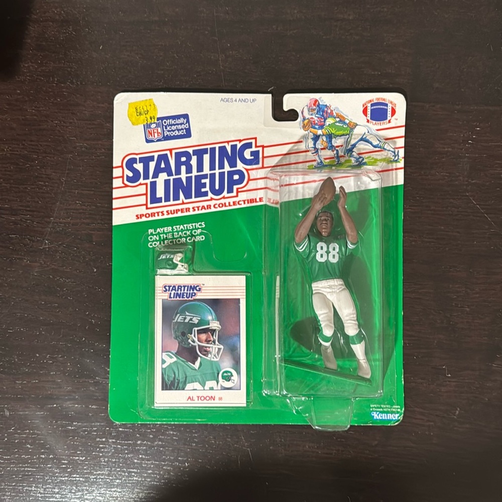 1988 Starting Lineup Al Toon Action Figure w/ Card New. New York Jets - Sealed